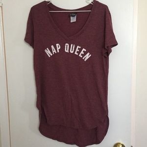 Modern Lux Nap Queen red hi low t shirt